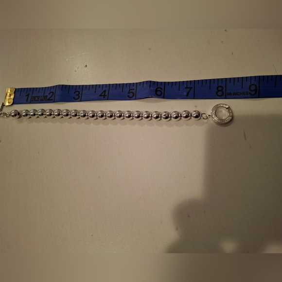 Sterling Silver Bead Bracelet 8 Inches - Picture 4 of 8